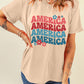 Full Size AMERICA Round Neck Short Sleeve Tan T-Shirt