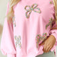 Bow Round Neck Long Sleeve Sweatshirt