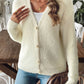 Button Up V-Neck Long Sleeve Cardigan
