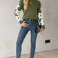 Flower Round Neck Long Sleeve Sweater