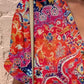 Full Size USA Themed Printed Notched Short Sleeve Blouse