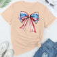 Bow Graphic Round Neck Short Sleeve T-Shirt