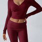 Devine Ruched Long Sleeve Top and Pants Set