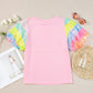 Sequin Round Neck Short Sleeve Blouse