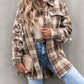 Plaid Button Up Jacket with Removable Hood