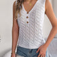 Openwork V-Neck Knit Vest