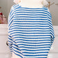 Striped Half Zip Mock Neck Long Sleeve Sweater