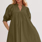 Oh Frill Notched Puff Sleeve Babydoll Mini Dress