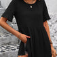 Round Neck Short Sleeve Blouse