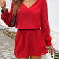 Cutout V-Neck Long Sleeve Mini Dress