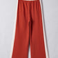 Drawstring Contrast Wide Leg Pants