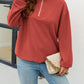 Textured Quarter Zip Long Sleeve Sweatshirt