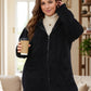 Plus Size Zip Up Long Sleeve Hooded Outerwear