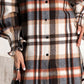 FAM-FAM Button Up Plaid Long Sleeve Shirt Dress