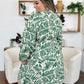 Double Take Full Size Printed Ruched Balloon Sleeve Dress