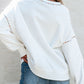 MARDI GRAS White Round Neck Long Sleeve Sweatshirt