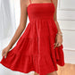 Full Size Smocked Tiered Sleeveless Mini Dress