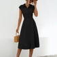 Button Up Cap Sleeve Midi Dress