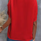 Full Size Notched Cold Shoulder Half Sleeve Blouse