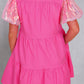 Sequin Button Up Tiered Dress