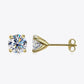 925 Sterling Silver 1 Carat Moissanite 4-Prong Stud Earrings
