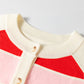 Contrast Button Down Long Sleeve Cardigan