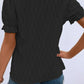 Texture Notched Short Sleeve Blouse