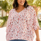 Plus Size Printed V-Neck Blouse