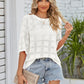 Openwork Round Neck Knit Top