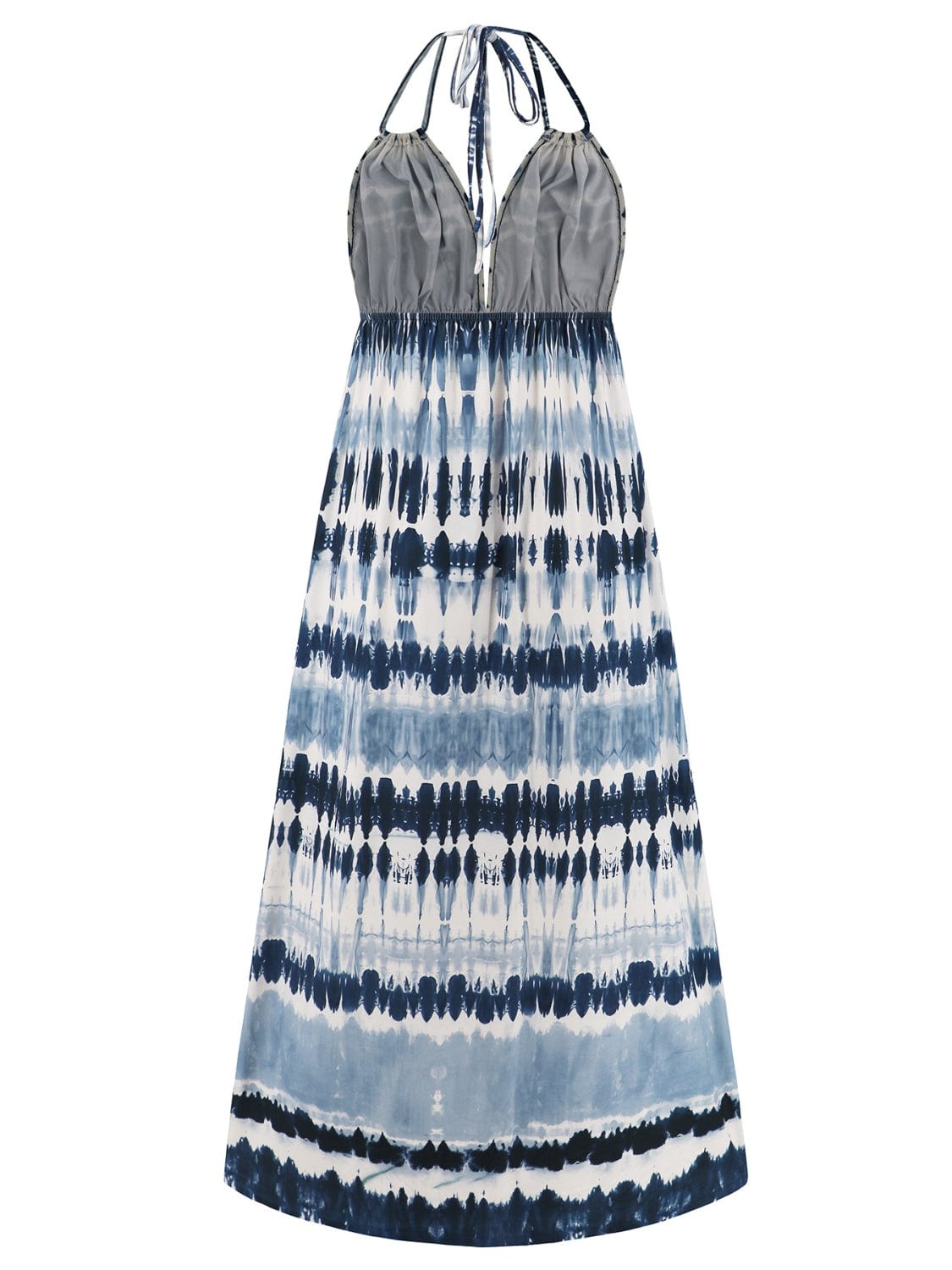 Full Size Tie-Dye Halter Neck Sleeveless Dress