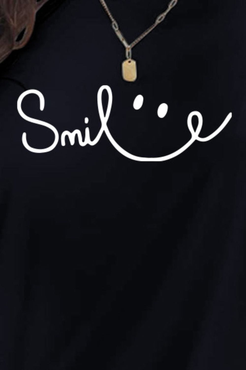 Full Size SMILE Round Neck Short Sleeve T-Shirt