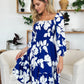 Double Take Full Size Floral Ruffle Hem Smocked Dress
