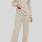Ribbed Long Sleeve Top and Pocketed Pants Set