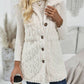 Fuzzy Button Up Vest Coat