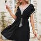 Tassel V-Neck Short Sleeve Dress