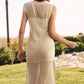 Slit Round Neck Sleeveless Sweater Dress
