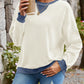 Contrast Round Neck Long Sleeve Sweatshirt