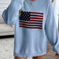 Devine US Flag Round Neck Long Sleeve Knit Top