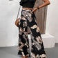 Ruffled Sleeveless Top and Printed Pants Set