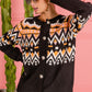 BiBi Ethnic Pattern Button Up Knit Cardigan - Brand BiBi