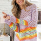 BiBi Rainbow Stripe Hollow Out Cover Up - Brand BiBi
