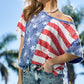 BiBi American Flag Theme Short Sleeve T-Shirt - Brand BiBi