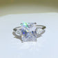 3 Carat Moissanite 925 Sterling Silver Square Shape Ring