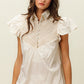 BiBi Half Button Collared Neck Short Sleeve Top - Brand BiBi