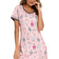 Contrast Trim Short Sleeve Lounge Dress