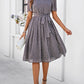 Printed Round Neck Short Sleeve Dress