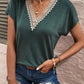 Full Size Lace Detail V-Neck Short Sleeve T-Shirt
