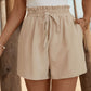 Tied Elastic Waist Shorts with Pockets