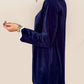 Double Take Wave Contrast Trim V-Neck Zip Up Long Sleeve Mini Dress
