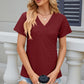Eyelet Surplice Short Sleeve T-Shirt
